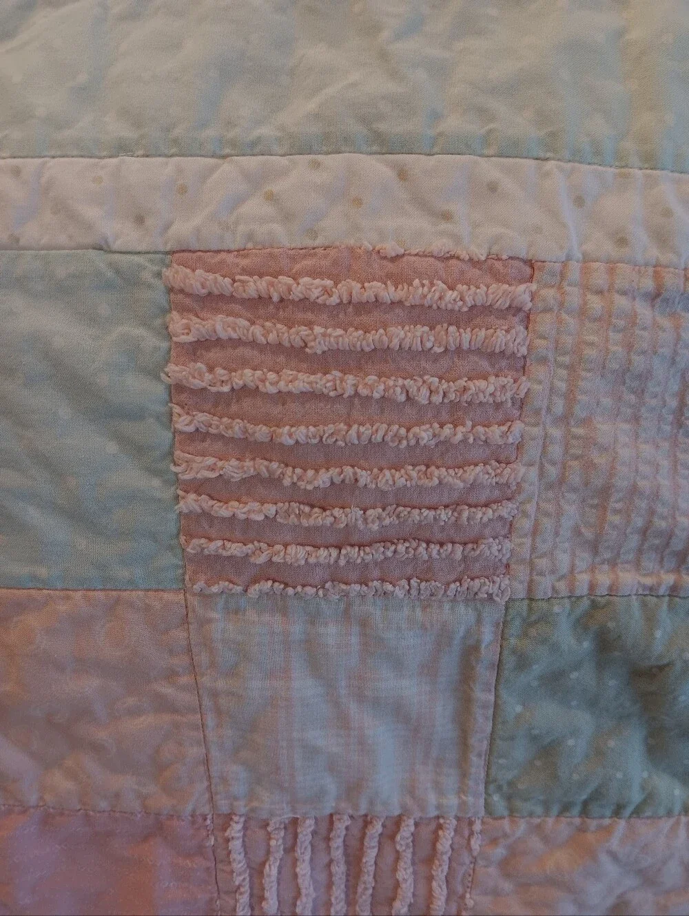 Homemade 44 X 34 Baby Girl Quilt